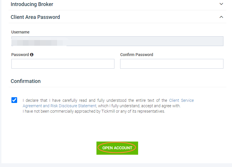 How to open a Tickmill real account